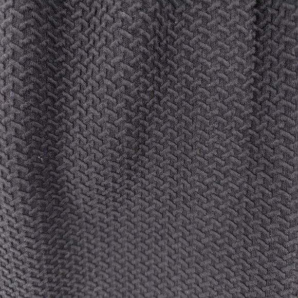 GANNI Dress Black Cream Textured Stretch Knee Length Size LARGE - Picture 6 of 9